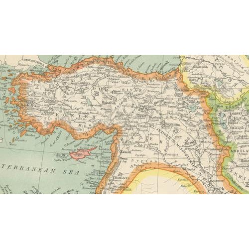 Turkey with Cyprus and Egypt Insets, 1902 For Sale - Image 12 of 14