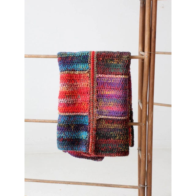 Vintage Patchwork Knit Throw Blanket For Sale - Image 6 of 12