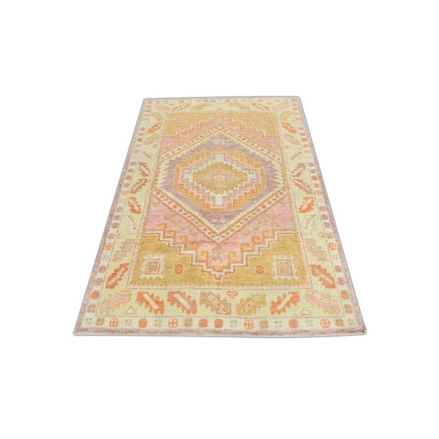 Textile Modern Turkish Oushak Rug 4'1" x 6' For Sale - Image 7 of 7