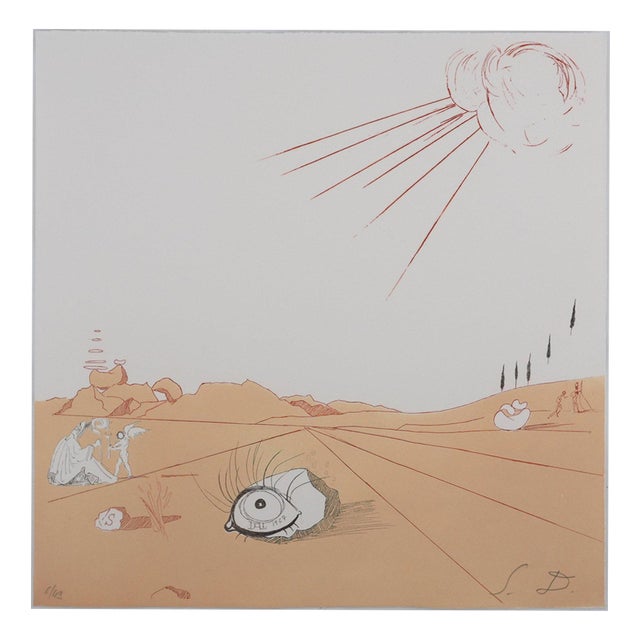 Salvador Dali, Nude, Iberian Landscape, Surrealist Dream, 1980, Engraving For Sale