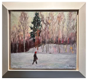Boris Lavrenko, Winter Sunset, Oil on Canvas, 1990s