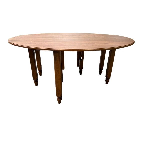 Wood Ethan Allen Gate Leg Dining Table For Sale - Image 7 of 8