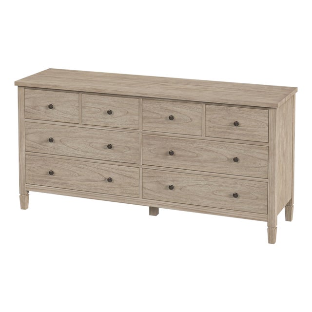 Flagstaff 64 in. W Rectangular Wood 8 Drawer Dresser, Desert Sand For Sale