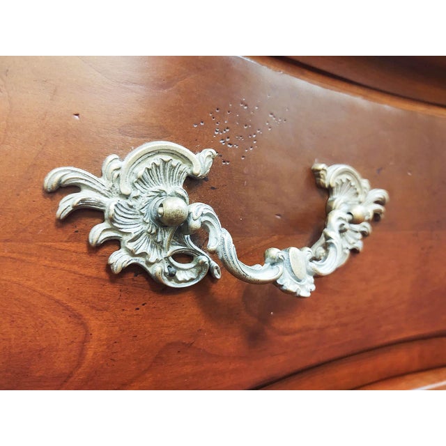 Brown Vintage French Provincial Style Commode Chest of Drawers For Sale - Image 8 of 13