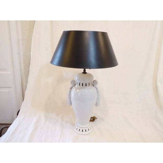 French Antique Blanc De Chinese Porcelain Lamp For Sale - Image 3 of 3