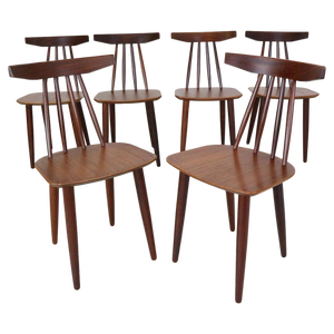 Dining Room Chairs 3705 by Poul Volther for Fremel Røjle, Denmark, 1960s, Set of 6