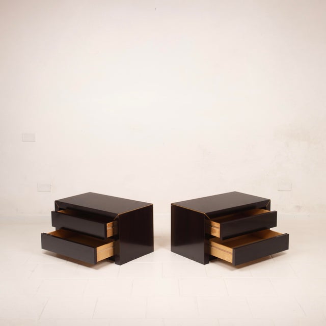 Brown African Rosewood and Brass Bedside Tables from Fratelli Turri, 1970s, Set of 2 For Sale - Image 8 of 18