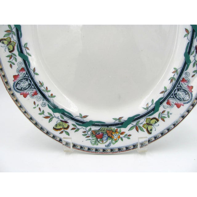 1800s 18" England Beech & Hancock Swan Bank Pottery Vernal Platter For Sale - Image 4 of 13