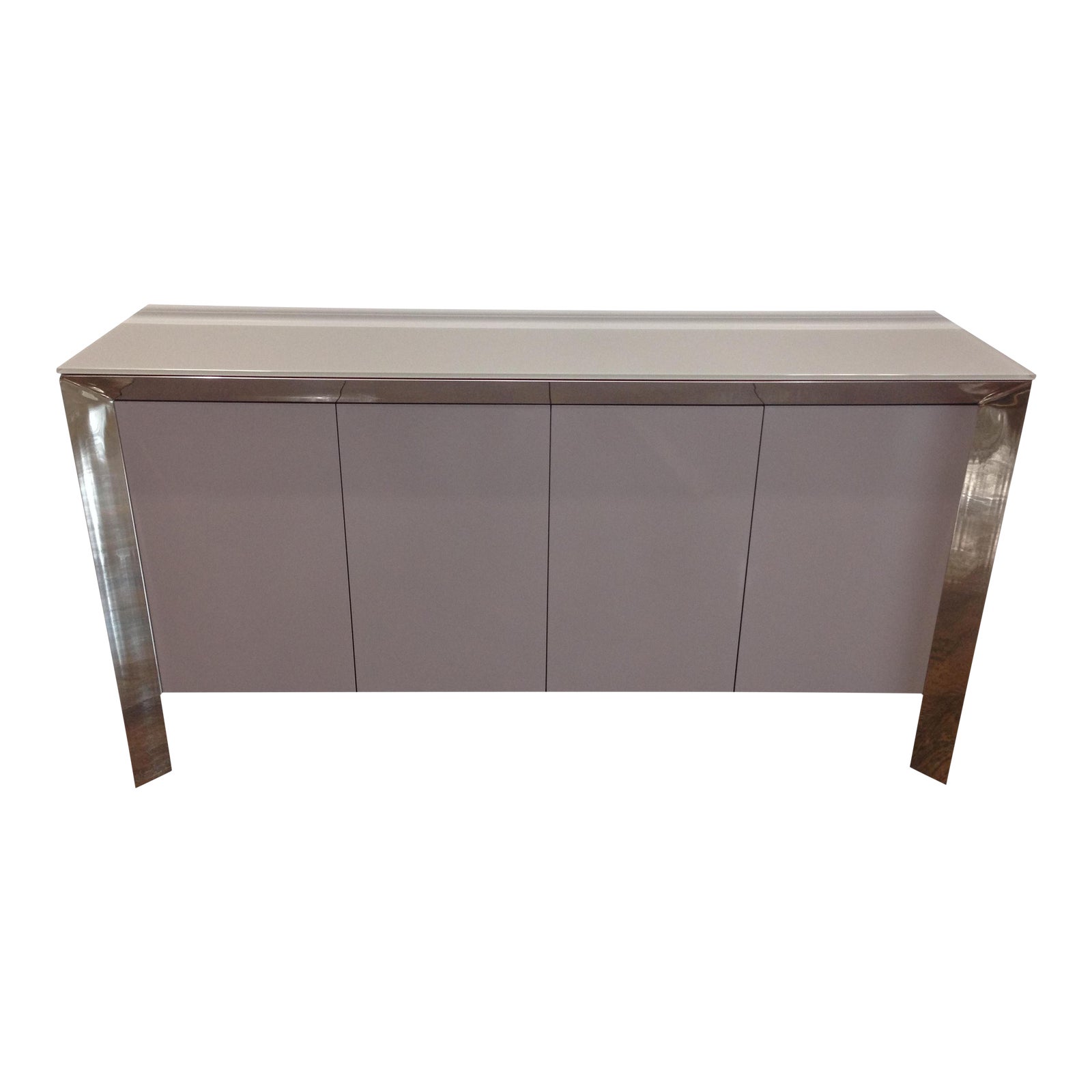 Modern Gray Lacquer Sideboard Chairish