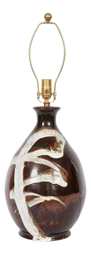 1970s "Brushstroke" High Gloss Art Pottery Table Lamp