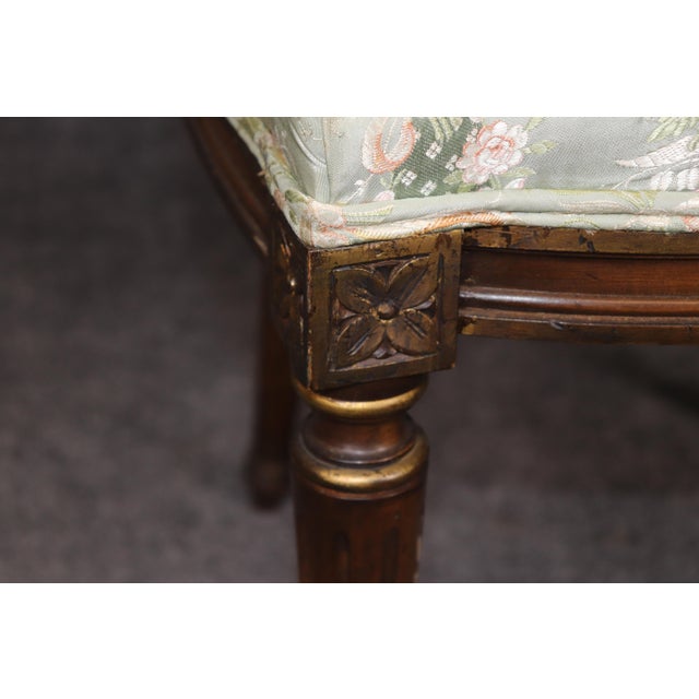 Cream Large Set of 8 Louis XVI Style Side Dining Chairs For Sale - Image 8 of 14
