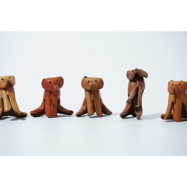 Leather Dogs by Deru, 1960s, Set of 8 For Sale - Image 9 of 14