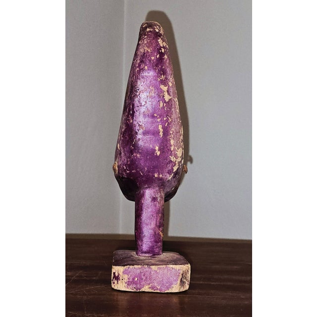 Mid 20th Century Papua New Guinea Yina Spirit Figure in Purple Pigment For Sale In Pittsburgh - Image 6 of 12