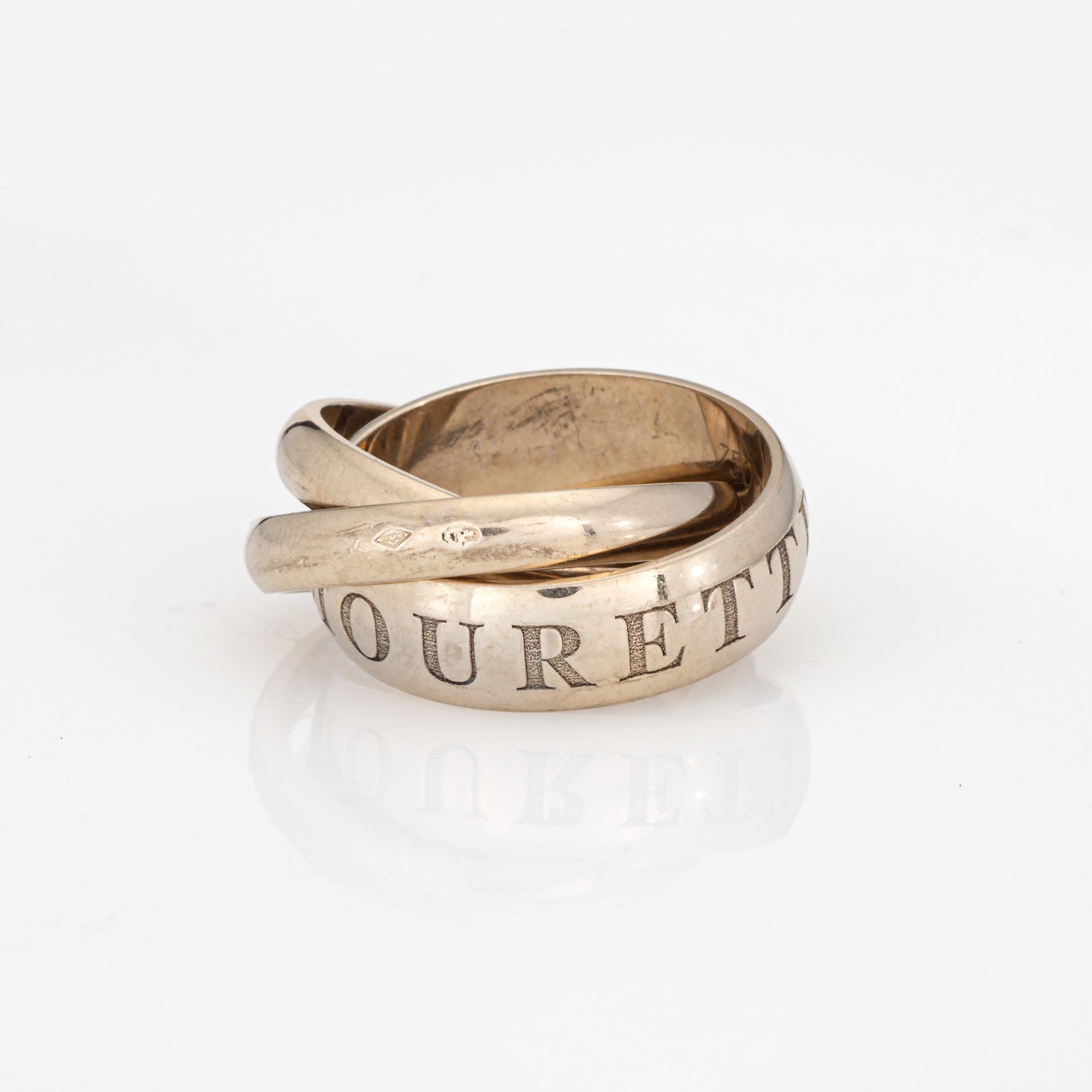 1990s Vintage Cartier Amour Et Trinity Ring C1998 Size 46 3.75 18k