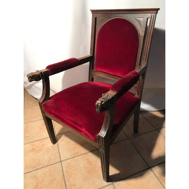 Baroque Style Throne Armchair, 1940s For Sale - Image 4 of 17