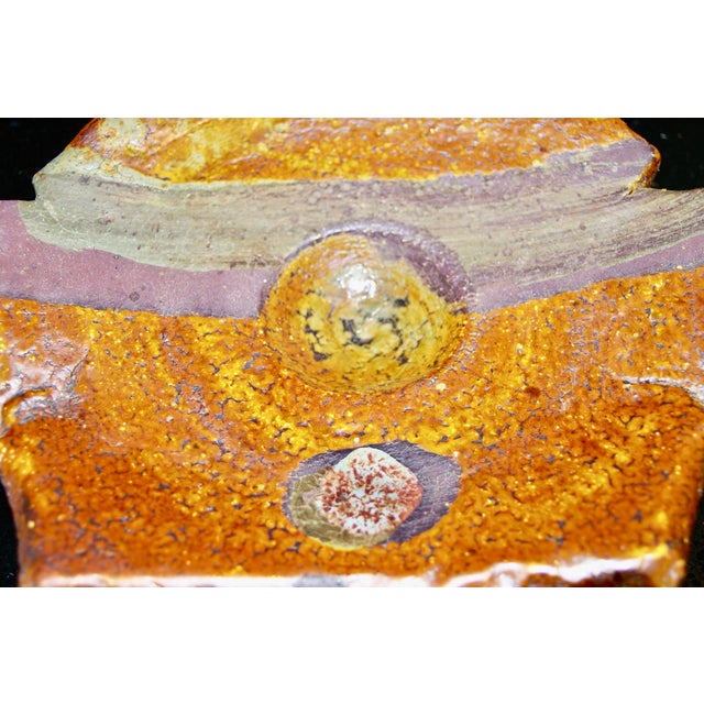 Brutalist Trinket Tray in Glazed Stoneware by Michel Delmotte, Strasbourg, 1984 For Sale - Image 6 of 10