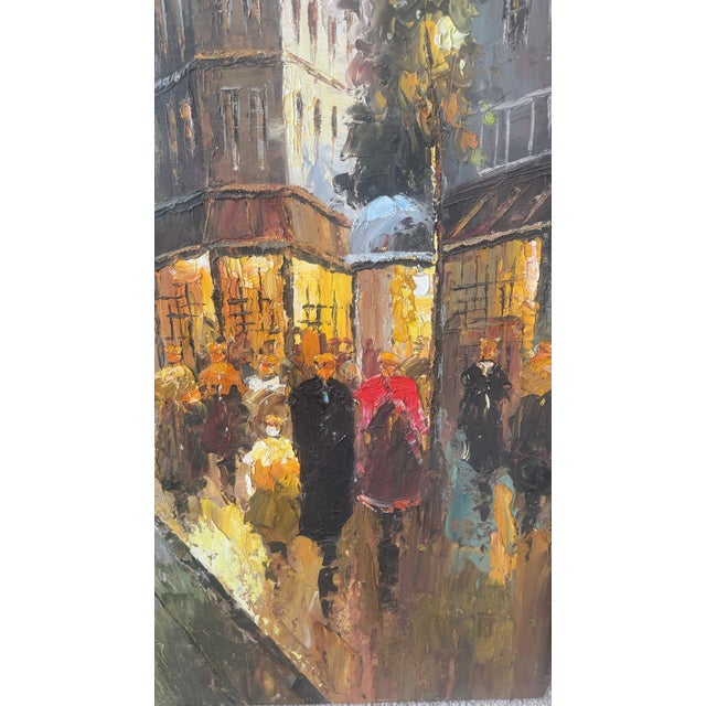 Vintage Paintings Paris Street Scene 2pc For Sale - Image 9 of 18