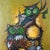 1970’s mid century modern expressionist owl painting on canvas. Signed and framed. Overall measures approximately 31x49.5....