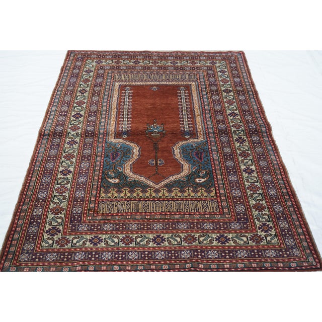 1930s Antique Turkish Rug-3'10" X 5'9" For Sale - Image 11 of 12