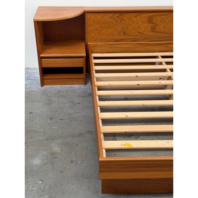 Danish Teak Full Size Bed With Built-in Nightstands – Scandinavian Design 1960s For Sale - Image 10 of 10