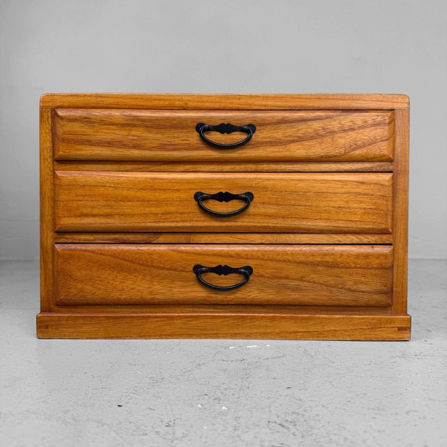 Vintage Japanese Wooden Desktop Chest with Drawers, 1970s-1980s For Sale - Image 10 of 10