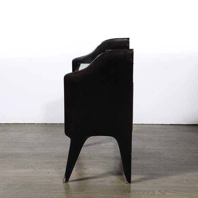 Pair of Mid-Century Ebonized Walnut & Brass Sculptural Nightstands by Ico Parisi For Sale In New York - Image 6 of 12