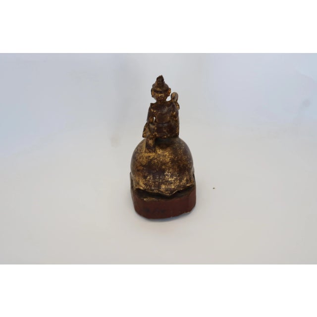 Early 20th Century Burmese Wood Angel with Gold Leaf For Sale - Image 4 of 7
