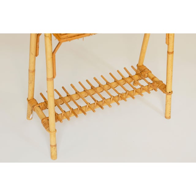 Mid-Century Italian Rattan and Bamboo Side Table attributed to Vivai del Sud, 1970s For Sale - Image 11 of 14