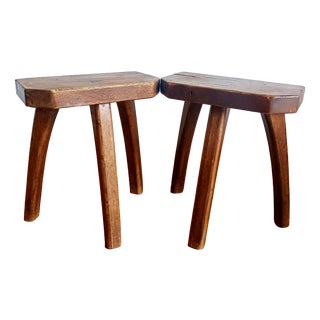 Vintage Brutalist Stools, 1950s, Set of 2 For Sale