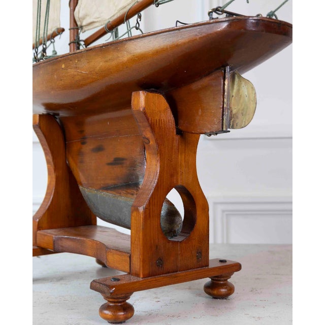 Wood Gaff Rigged Cutter Wooden Pond Yacht Circa 1920 For Sale - Image 7 of 9