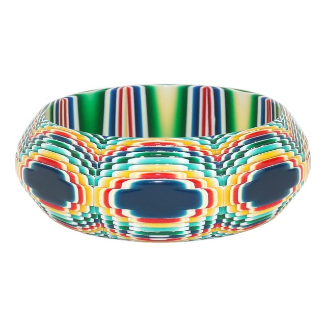Lea Stein French Fused Plastic Op Art Bangle Bracelet, c.1970 For Sale