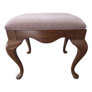 Mid 20th Century Queen Ann Style Ottoman / Footstool by Thomasville For Sale