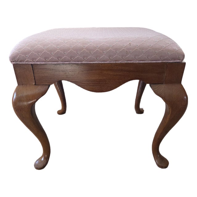 Mid 20th Century Queen Ann Style Ottoman / Footstool by Thomasville For Sale