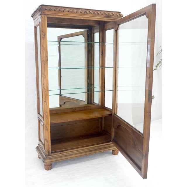 Italian Carved Wood Compact One Door Compact Vitrine Display Cabinet MINT For Sale - Image 10 of 15