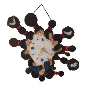 Handmade Crystal & Wood Wall Clock | Sculptural Rustic Mineral Art Clock | One of a Kind