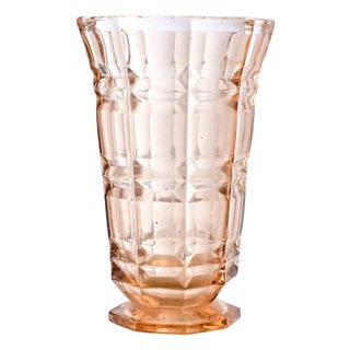 Art Deco Glass Vase, 1930s For Sale