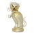 Vintage Murano Barbini White Gold Flecks Black Accents Italian Art Glass Kitty Cat Figurine Sculpture For Sale