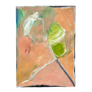 Peach and Green Abstract For Sale
