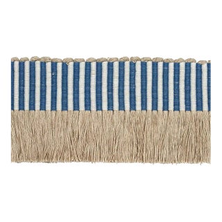 Schumacher Graphic Fringe in Blue For Sale