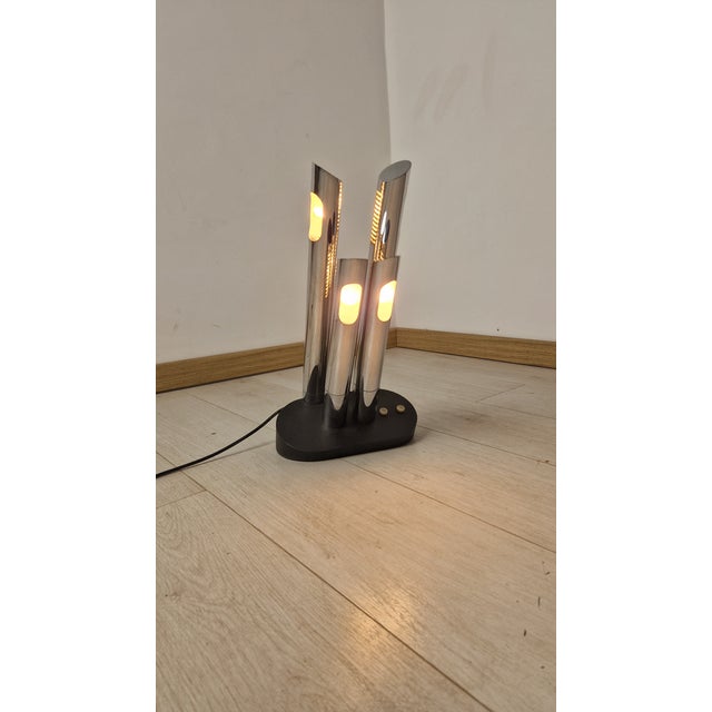 Metal Table Lamp Mod T443 in Chrome with Four Lights by Mario Faggian for Lights, 1954 For Sale - Image 7 of 16
