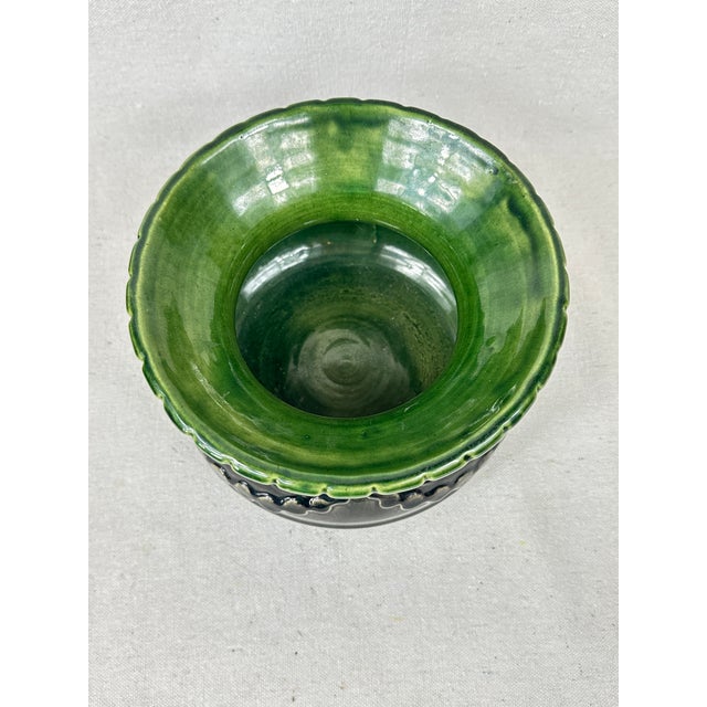 Coffee Antique Roseville Blended Glaze Cachepot For Sale - Image 8 of 9