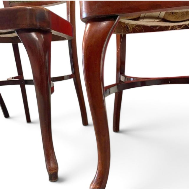 Classic Dining Chairs with Velvet Upholstery from Thonet, 1960s, Set of 6 For Sale - Image 11 of 13