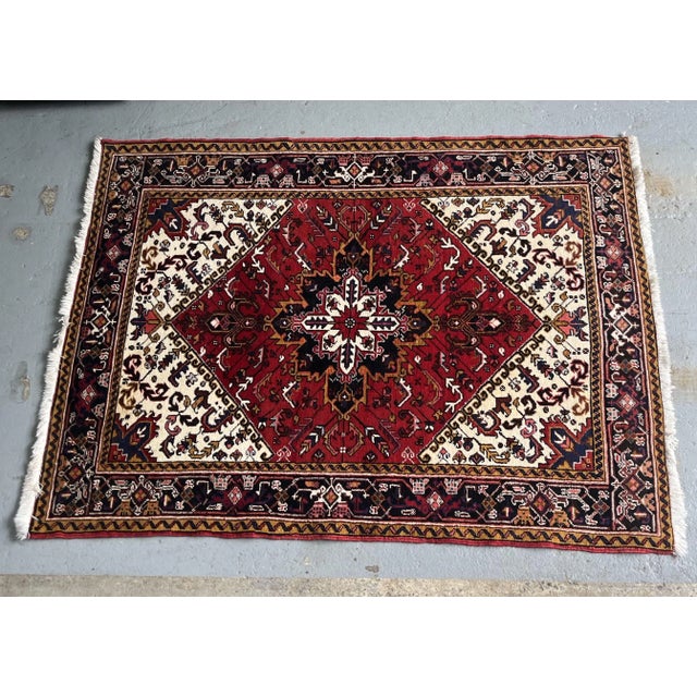 Mid 20th Century Vintage Handmade Heriz Rug For Sale - Image 5 of 7