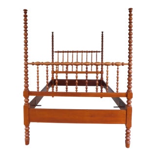 Antique Jenny Lind Style Spindle Tall Poster Cherry Full Size Bed For Sale