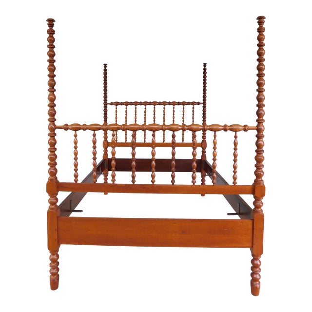 Antique Jenny Lind Style Spindle Tall Poster Cherry Full Size Bed For Sale