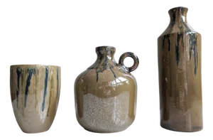 Studio Ceramic Vases, Italy, 1970s, Set of 3