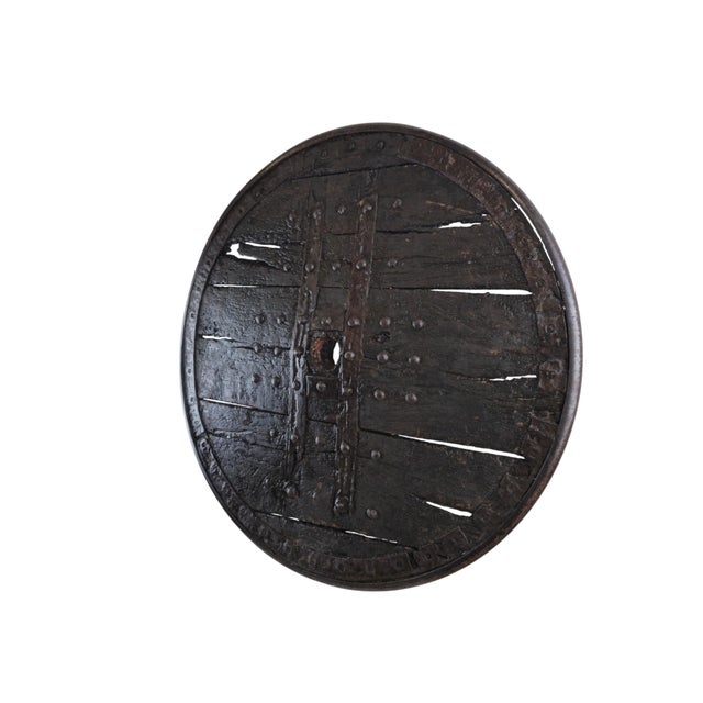 Gothic Iron-Bound Plank Wagon Wheel For Sale - Image 5 of 13