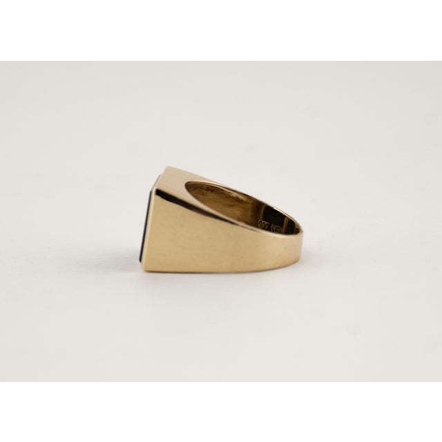 Black Vintage Gold Ring with Onyx, 1970s For Sale - Image 8 of 10