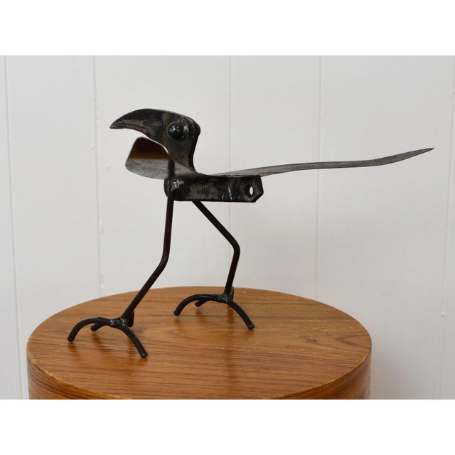 Black Mid Century Steel Brutalist Bird Table Sculpture For Sale - Image 8 of 12