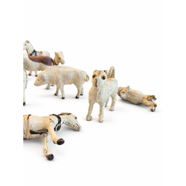 Great for Decor - Late 19th C. Antique German Hide-Covered Miniature Putz Farm Animals - Lot of 11 For Sale In San Diego - Image 6 of 9